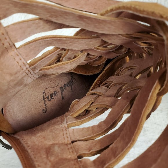 Free People Carrera Woven Leather Heel Boot Size 38 EU - Picture 7 of 7